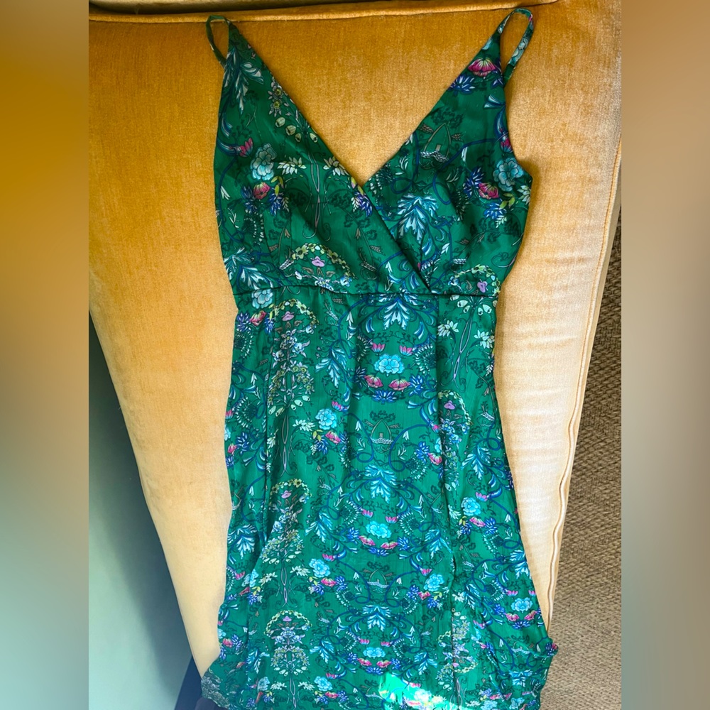 Green floral maxi dress
